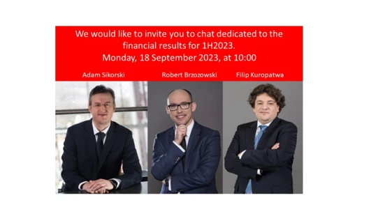 Chat dedicated to the financial results for 1H2023