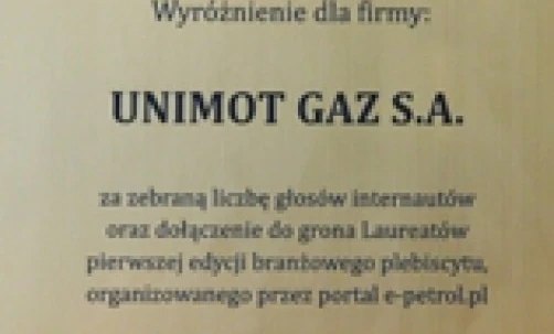 UNIMOT GAZ IS A WINNER OF ACCENTS 2012