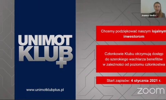 Konferencja Online UNIMOT S.A. – start UNIMOT Klub+