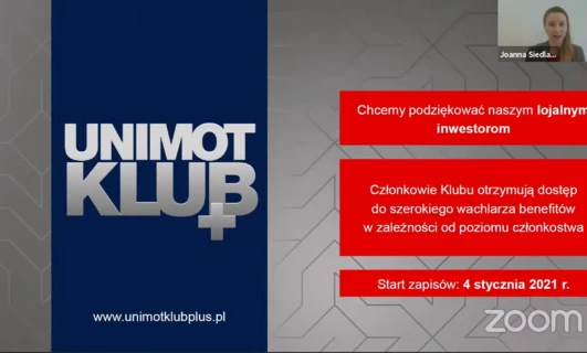 Konferencja Online UNIMOT S.A. – start UNIMOT Klub+